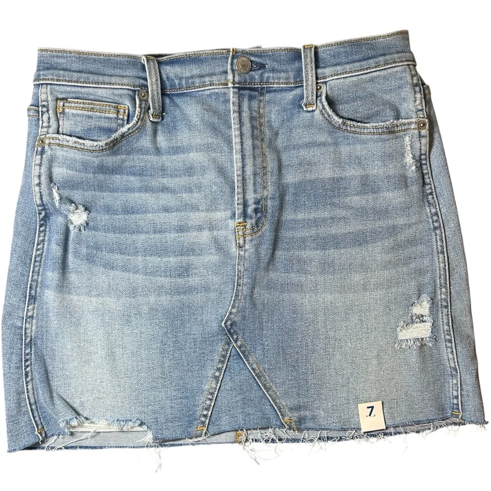 Arizona Jean Co. Women’s Denim Distressed Mini Skirt – Size 7 - Picture 1 of 5